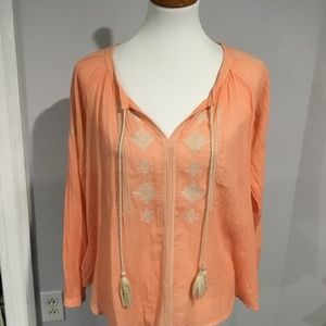 LOFT embroidered boho top